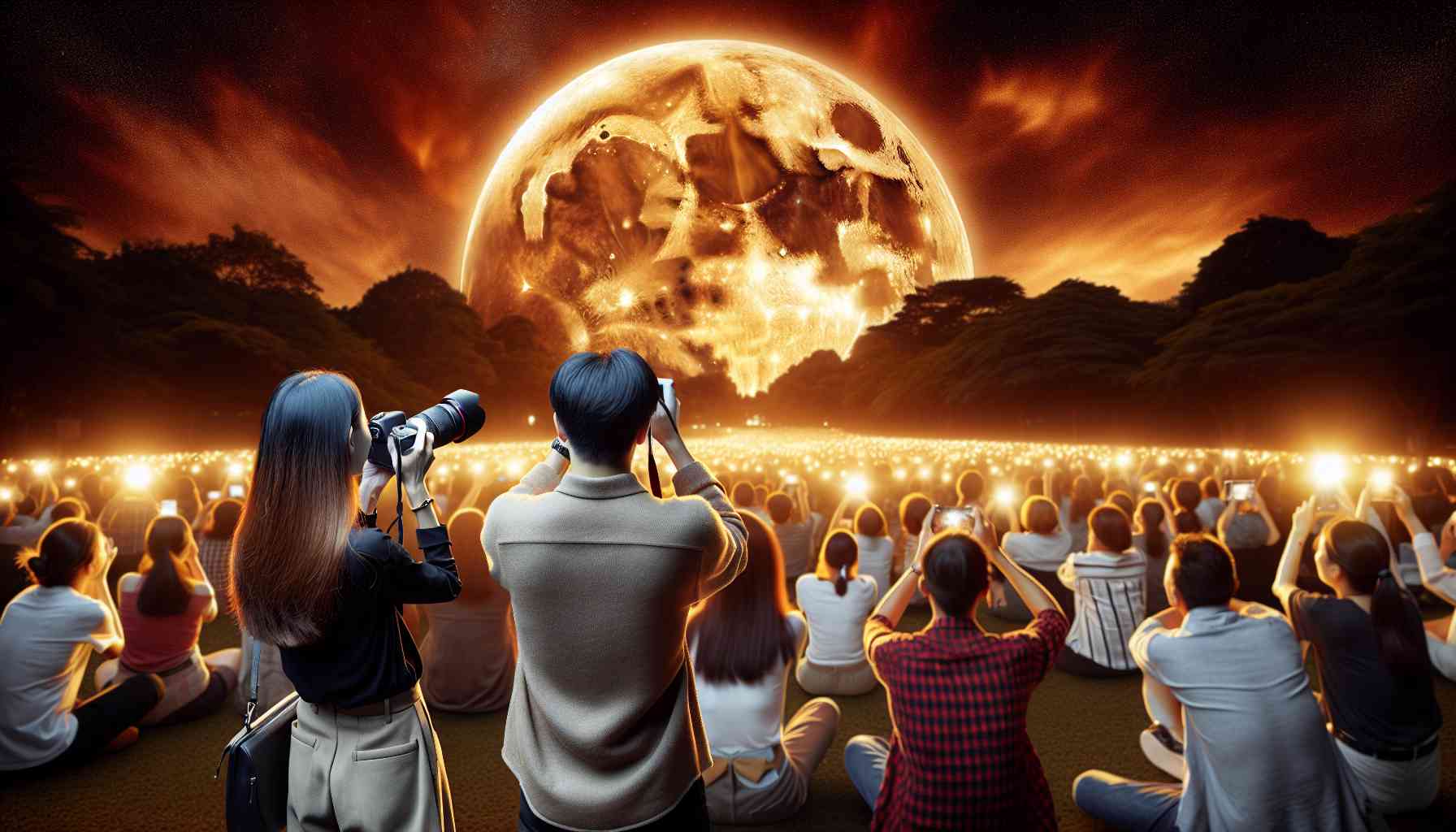 Residents of Dubai watched the supermoon with amazement.